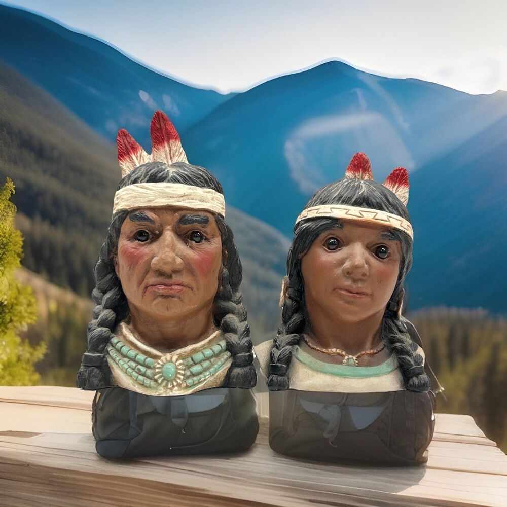 Lot of 2‎ - Universal Statuary 1993 Native American Statues 1523/1525